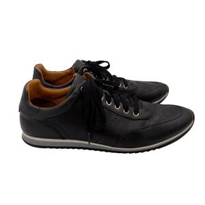 Magnanni Pueblo 14804 Mens Black Leather Perforated Low Top Sneakers Size 11.5 M